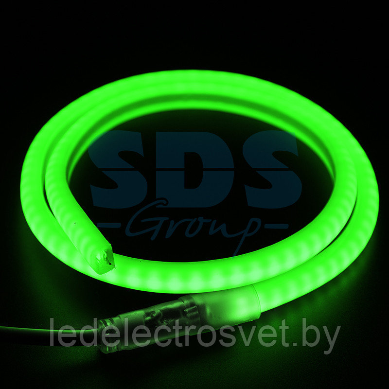 Гибкий Неон LED SMD, форма - D, зелёный, 120 LED/м,  бухта 100м