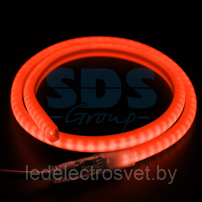 Гибкий Неон LED SMD, форма - D, красный, 120 LED/м,  бухта 100м
