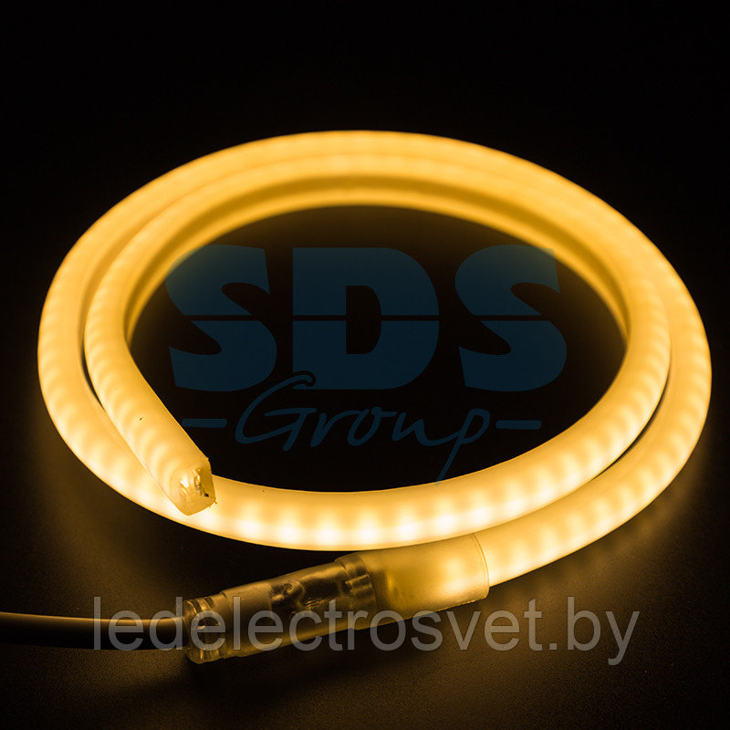 Гибкий Неон LED SMD, форма - D, тёплый белый, 120 LED/м,  бухта 100м