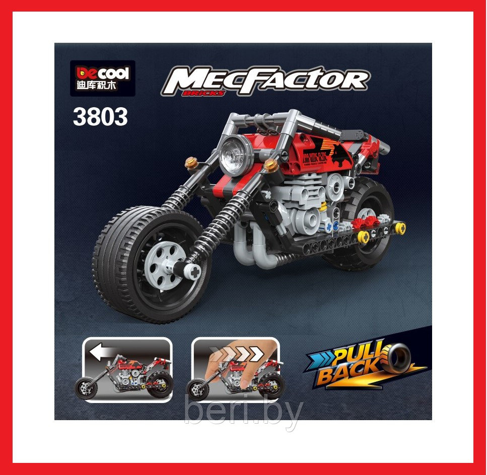 3803 Конструктор DECOOL Technic MecFactor "Приключения на байке", аналог LEGO Technic, 262 детали