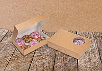 Коробка для пончиков/донатсов, крафт 185х270х h55 мм