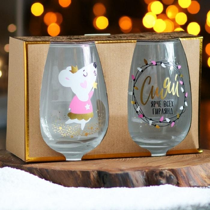 Подарочный набор бокалов для вина «Волшебная мышка» - фото 2 - id-p106102504
