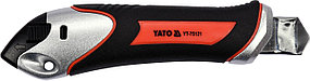 Нож с выдвижным лезвием 18mm SK5 Zn TPR "Yato" YT-75121, фото 2