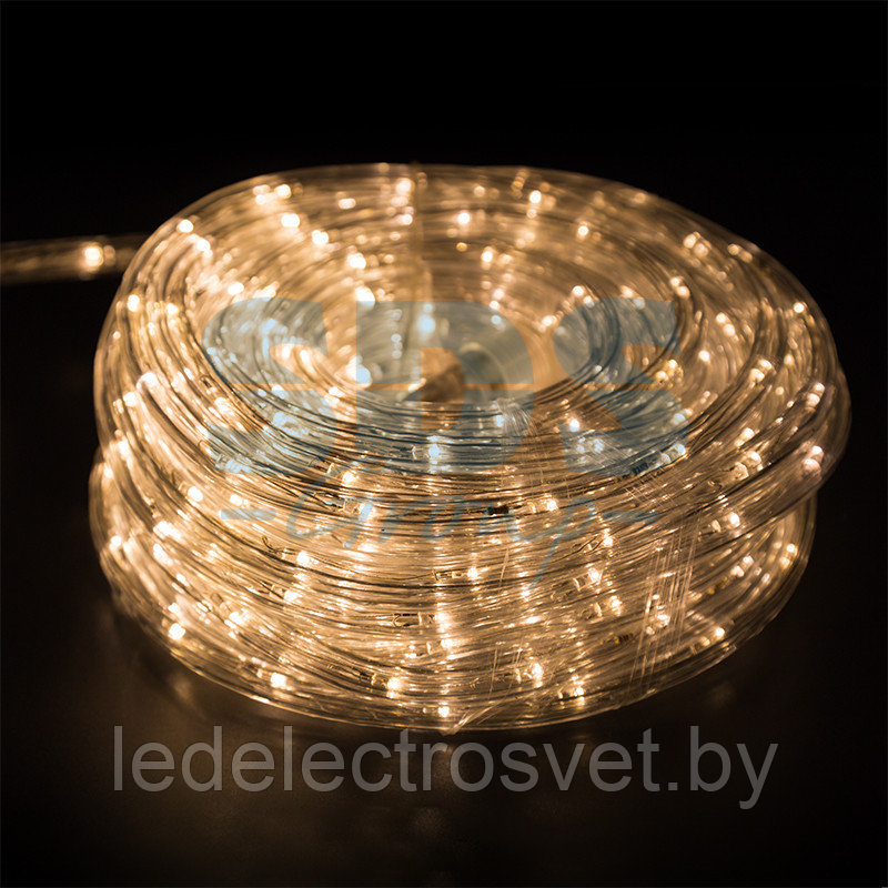 Дюралайт LED, свечение с динамикой (3W) - ТЕПЛЫЙ БЕЛЫЙ, 24 LED/м, бухта 100м - фото 1 - id-p106103226