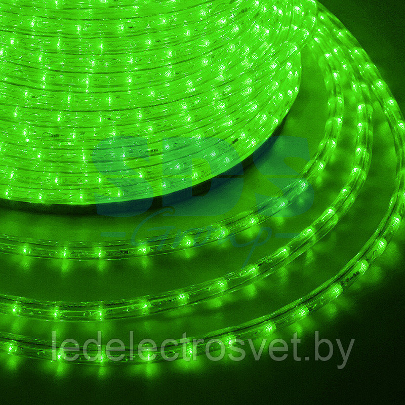 Дюралайт LED, эффект мерцания (2W) - зеленый, 36 LED/м, бухта 100м - фото 1 - id-p106103515