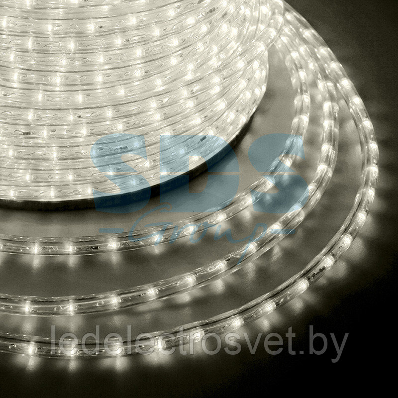 Дюралайт LED, эффект мерцания (2W) - ТЕПЛЫЙ БЕЛЫЙ, 36 LED/м, бухта 100м
