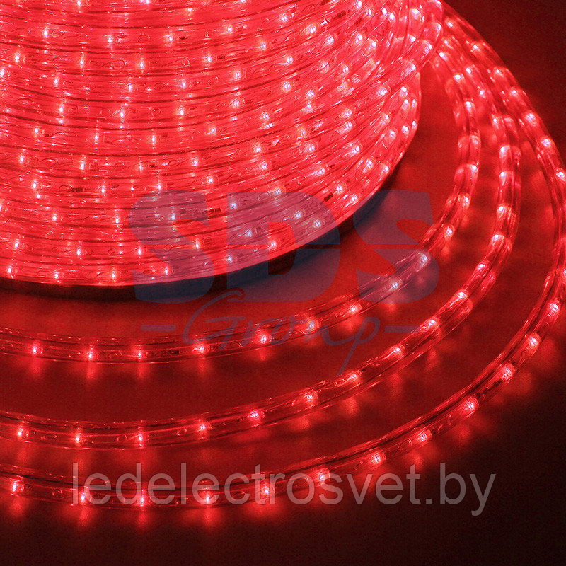 Дюралайт LED, постоянное свечение (2W) - красный Эконом 24 LED/м, бухта 100м - фото 1 - id-p106103681