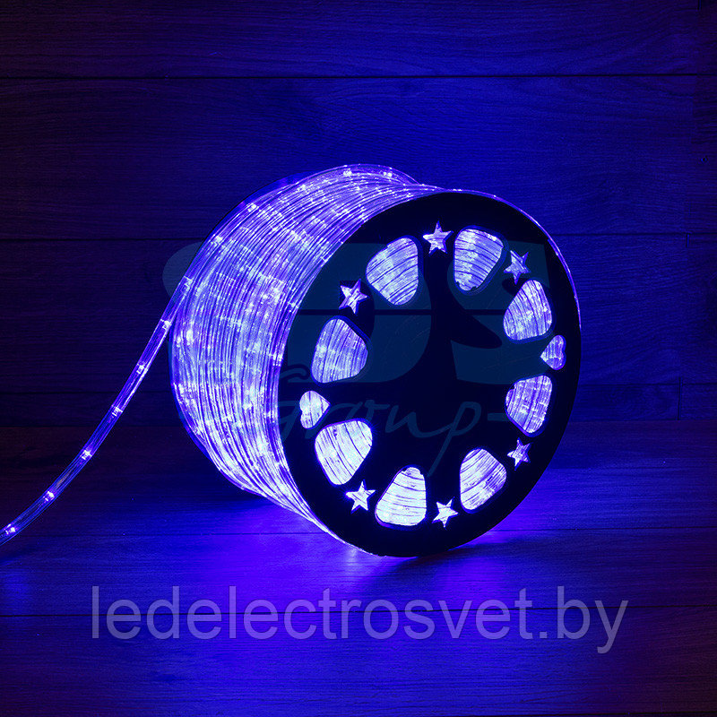 Дюралайт LED, постоянное свечение (2W) - синий, 24 LED/м, Ø10мм, бухта 100м - фото 1 - id-p106103656