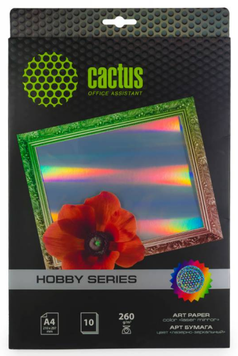 Фотобумага Cactus зеркальная A4, 260 г/м2, 10 л. (CS-DA426010M)