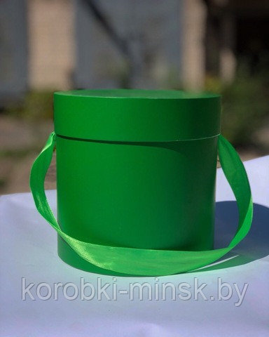 Шляпная коробка эконом вариант 16 см. Цвет: Зеленый лесной. - фото 1 - id-p106105886