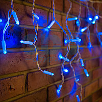 Гирлянда Айсикл (бахрома) светодиодный, 2,4 х 0,6 м, белый провод, 230 В, диоды синие, 88 LED NEON-NIGHT