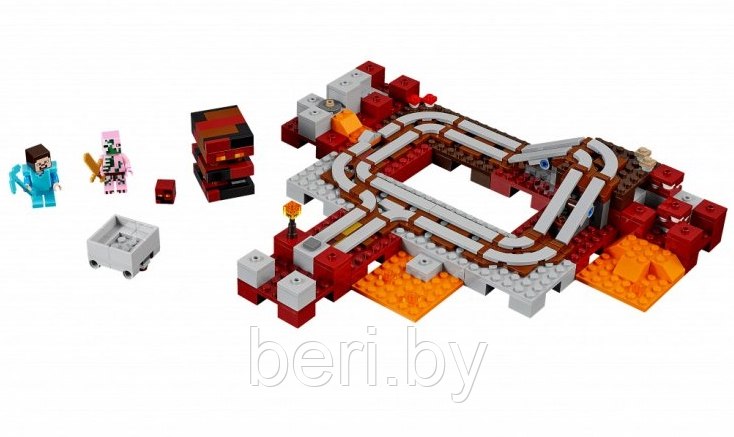 18024 Конструктор LEPIN Minecraft "Подземная железная дорога" 343 детали, аналог LEGO Minecraft 21130 - фото 6 - id-p106116487
