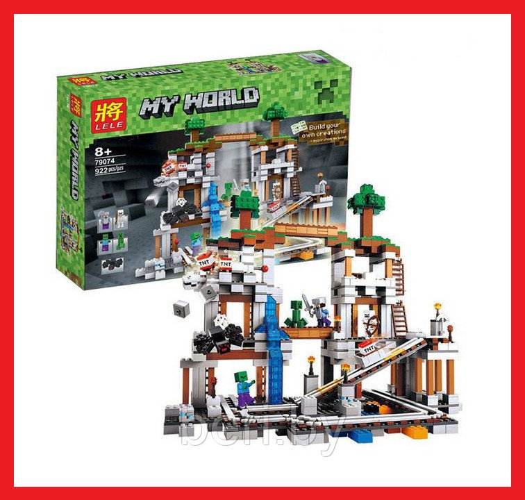 79074 Конструктор LeLe My World "Шахта", Аналог LEGO Minecraft 21118, 922 детали