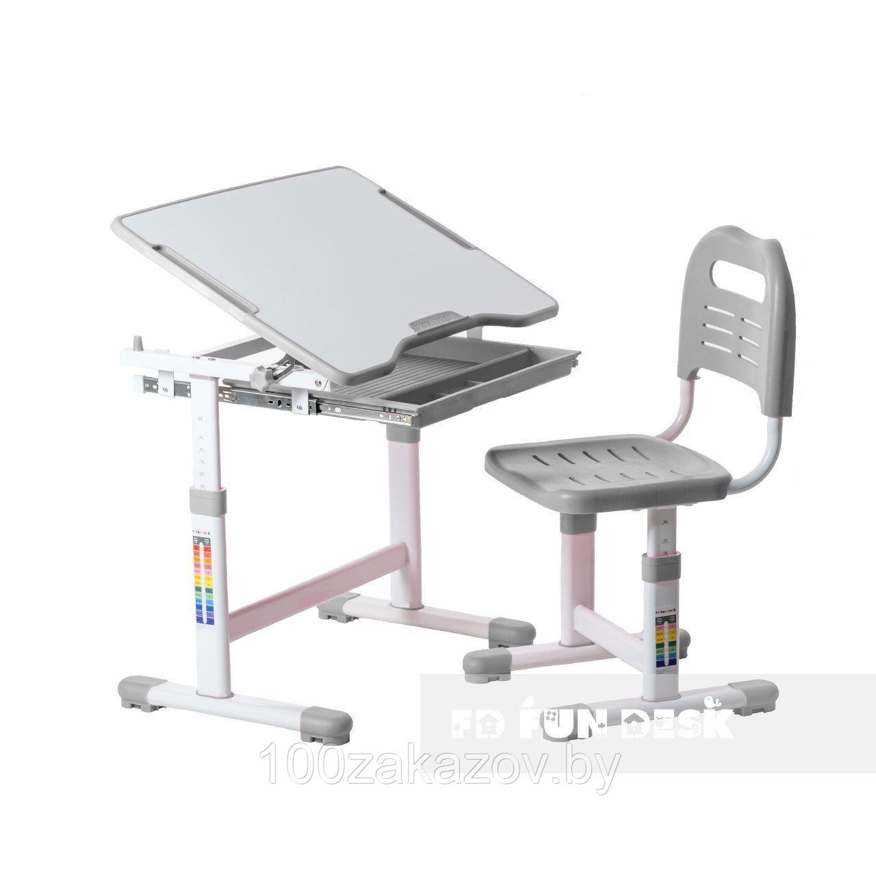 Детский стол + стул Fun Desk Sole Парта школьная с регулировкой высоты