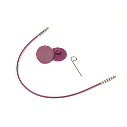 Knit Pro Тросик (заглушки 2шт, ключик) для съемных укороченных спиц, длина 20см (готовая спиц 40см)