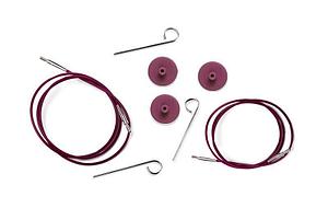 Knit Pro Тросик (заглушки 2шт, ключик) для съемных спиц, длина 76см фиол. (готовая длина спиц 100см)