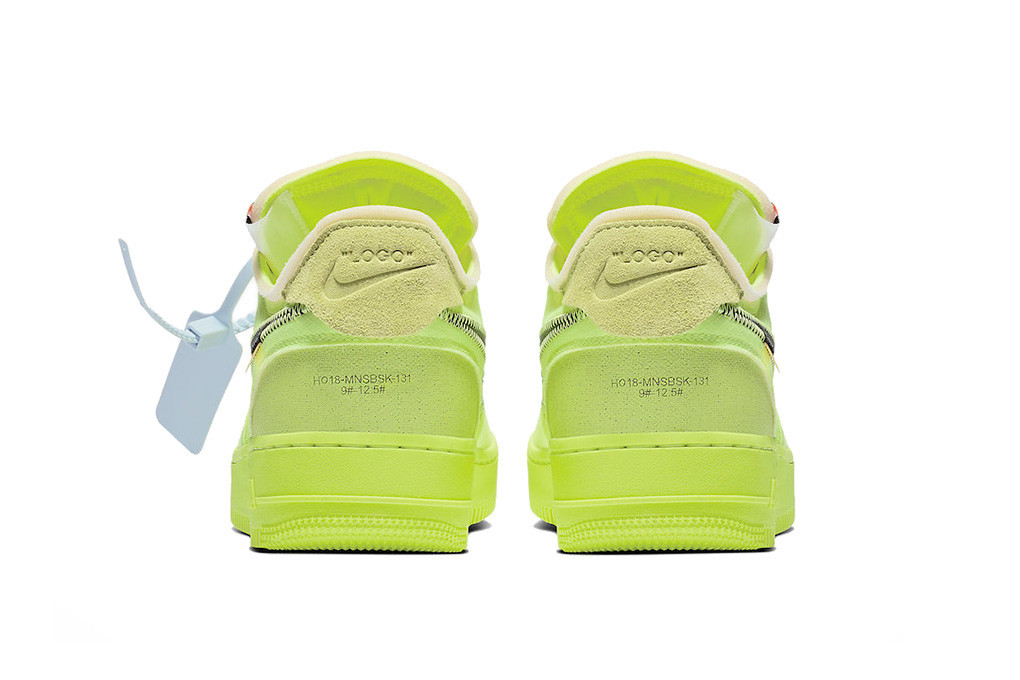 Кроссовки Off White Nike Air Force 1 Low 'Volt' - фото 5 - id-p106147687