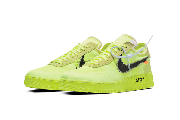 Off white lime green air force ones deals