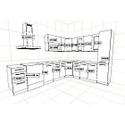 Кухня Вариант фасада Олива-2 Гранат металлик/Чёрный металлик 2,55*2,45 м, фото 2
