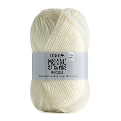 Пряжа Drops Merino Extra Fine цвет 01 натуральный белый