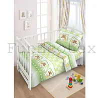FE10051 Комплект в кроватку "Милые сони", 3 предмета, бязь, Фан Экотекс, Funecotex, розовый, зеленый - фото 2 - id-p106213760