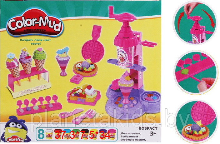 Игровой набор "Фабрика мороженого" с пластилином Color-Mud 6613 (аналог Play-Doh)