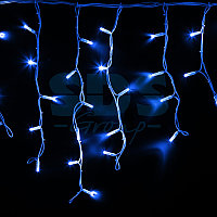 Гирлянда Айсикл (бахрома) светодиодный, 4,0 х 0,6 м, белый провод "КАУЧУК", 230 В, диоды синие, 128 LED
