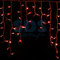 Гирлянда Айсикл (бахрома) светодиодный, 5,6 х 0,9 м, белый провод "КАУЧУК", 230 В, диоды красные, 240 LED