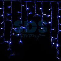 Гирлянда Айсикл (бахрома) светодиодный, 5,6 х 0,9 м, белый провод "КАУЧУК", 230 В, диоды синие, 240 LED