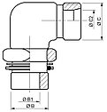 Адаптер угловой регулируемый с поджимной гайкой AGRBR-AGR 90, фото 2