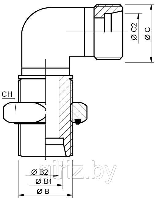 Адаптер угловой регулируемый с поджимной гайкой AGRBR-CE - фото 2 - id-p106085612