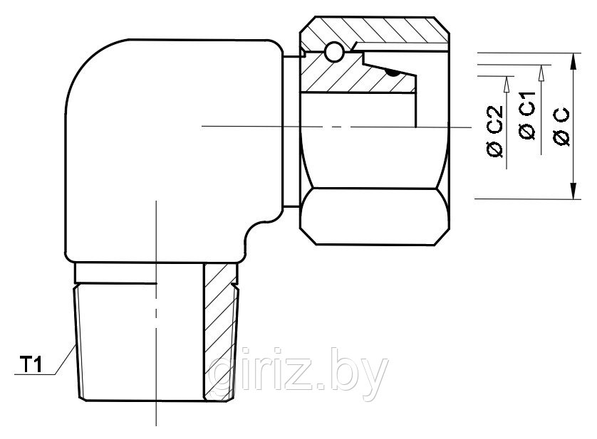 Адаптер угловой конусный с гайкой AGN-DKO - фото 2 - id-p106218257