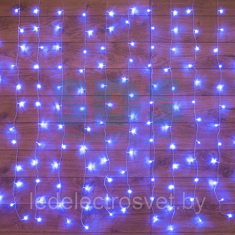Гирлянда "Светодиодный Дождь" 2,5x2 м, свечение с динамикой, прозрачный провод, 230 В, диоды СИНИЕ - фото 1 - id-p106220152