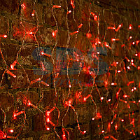 Гирлянда "Светодиодный Дождь" 2x0,8м, прозрачный провод, 230 В, диоды Красные, 160 LED