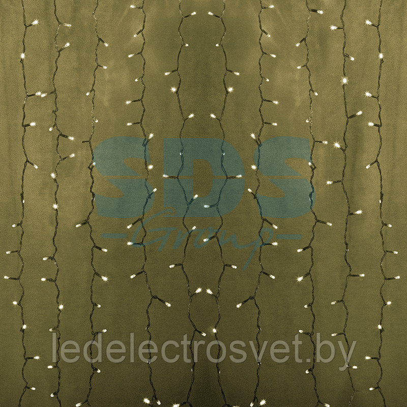 Гирлянда "Светодиодный Дождь" 2х1,5м, постоянное свечение, прозрачный провод, 230 В, диоды ТЕПЛЫЙ БЕЛЫЙ, 360 - фото 1 - id-p106223855
