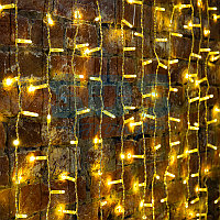 Гирлянда "Светодиодный Дождь" 2х1,5м, постоянное свечение, прозрачный провод, 230 В, цвет: Золото, 360 LED