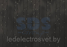 Гирлянда "Светодиодный Дождь" 2х6м, постоянное свечение, прозрачный провод, 230 В, диоды ТЕПЛЫЙ БЕЛЫЙ, 1140