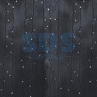 Гирлянда "Светодиодный Дождь" 2х6м, постоянное свечение, черный провод, 230 В, диоды БЕЛЫЕ, 1140 LED