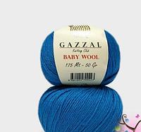 Пряжа Gazzal Baby Wool цвет 822 морская волна