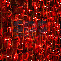 Гирлянда "Светодиодный Дождь" 2х1,5м, постоянное свечение, белый провод "КАУЧУК", 230 В, диоды КРАСНЫЕ, 360