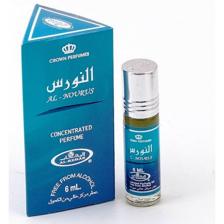 Арабские Масляные Духи Аль-Нурус голубой (Al Rehab Al-Nourus), 6мл – бодрящий мужской аромат