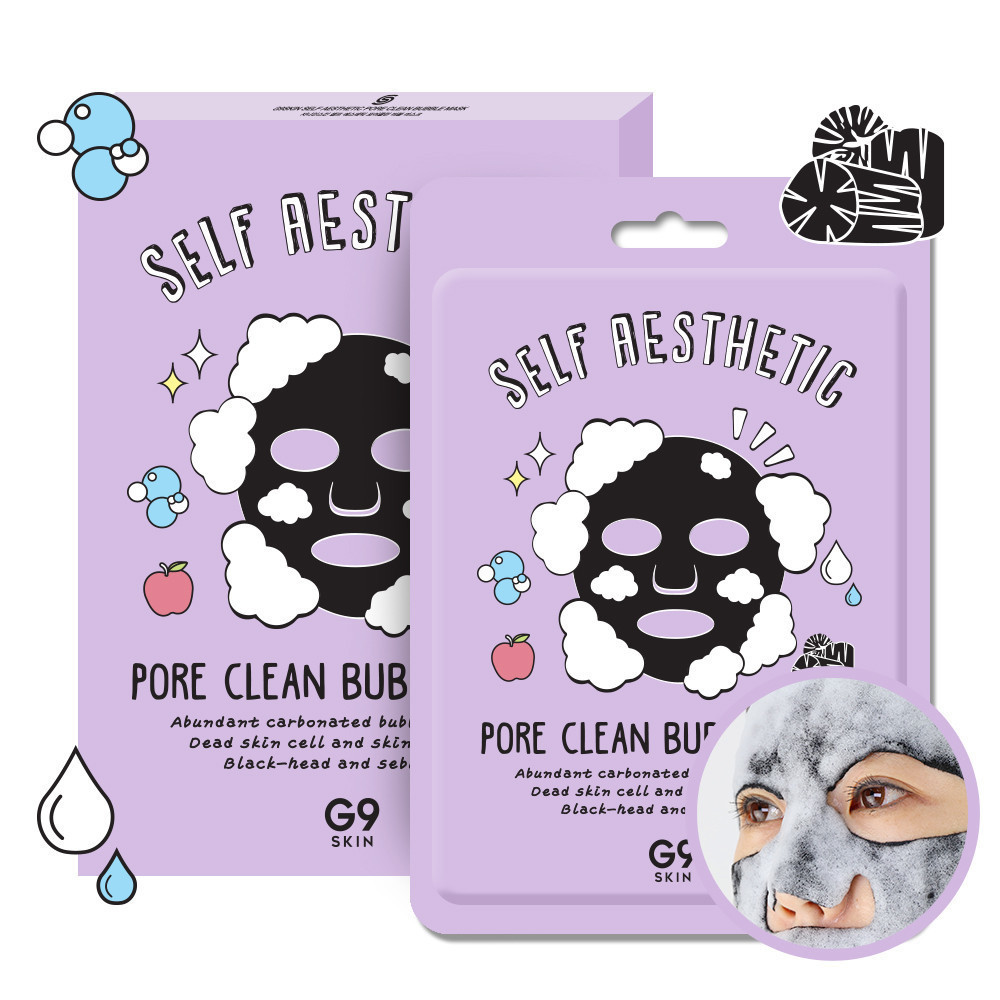 Маска для лица тканевая G9 skin Self Aesthetic Poreclean Bubble mask, 23мл
