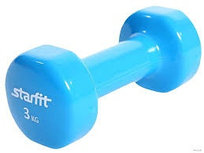 Гантели виниловые 3 кг x 2, STARFIT (синий) DB-101-3-BL