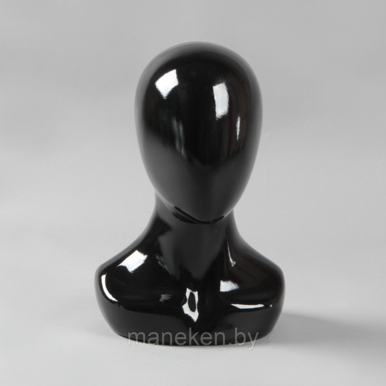 Манекен головы для шапок безликий Г-405М(черн) - фото 1 - id-p106304668