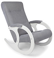 Кресло качалка Бастион 3 (серое Мемори 15) белые ноги