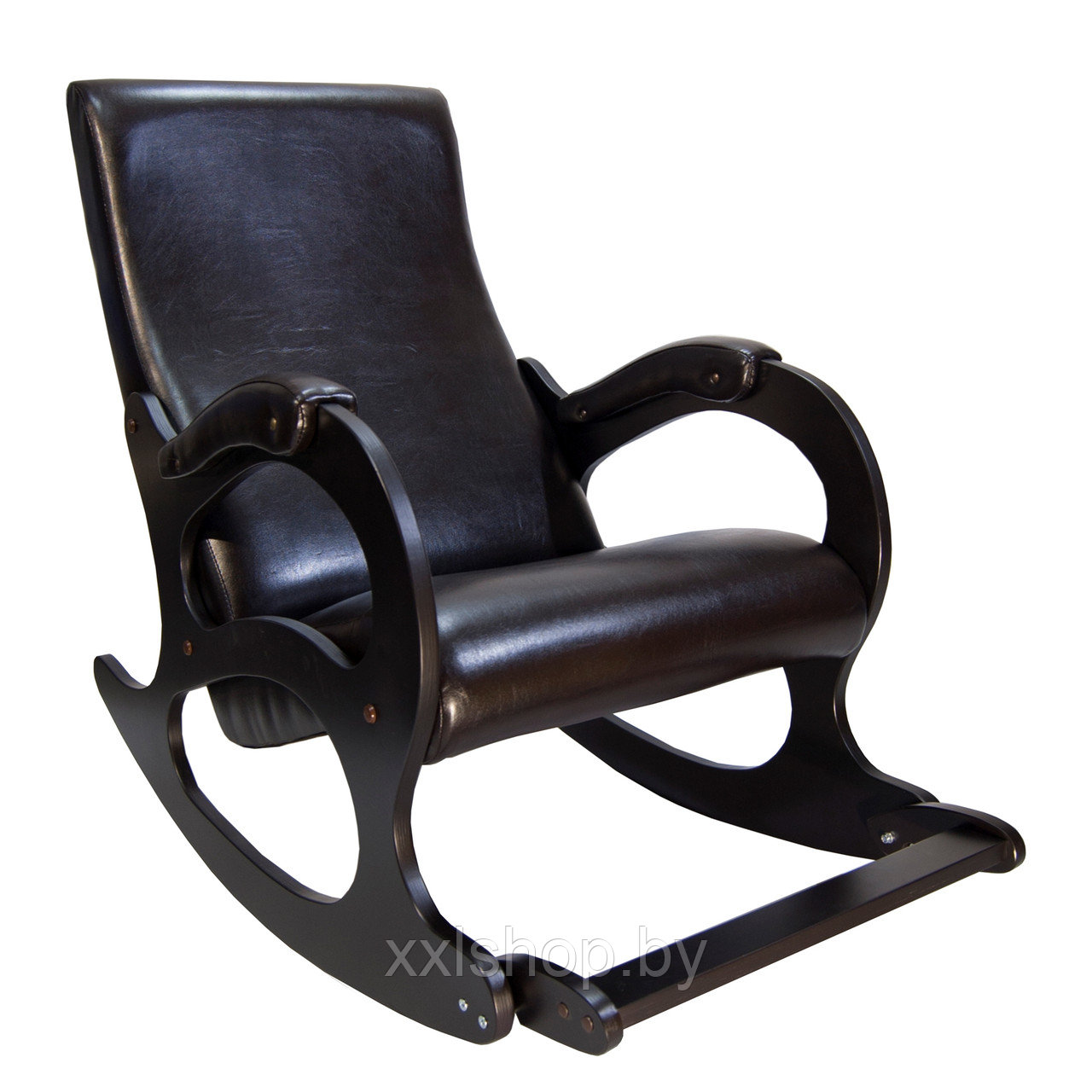 Кресло качалка Бастион 4-2 с подножкой экокожа (селена венге) - фото 2 - id-p106321667