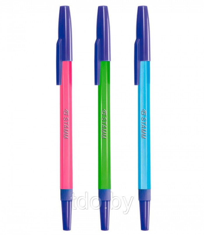 Ручка шариковвая СТАММ 049 синий стержень NEON - фото 1 - id-p106358471