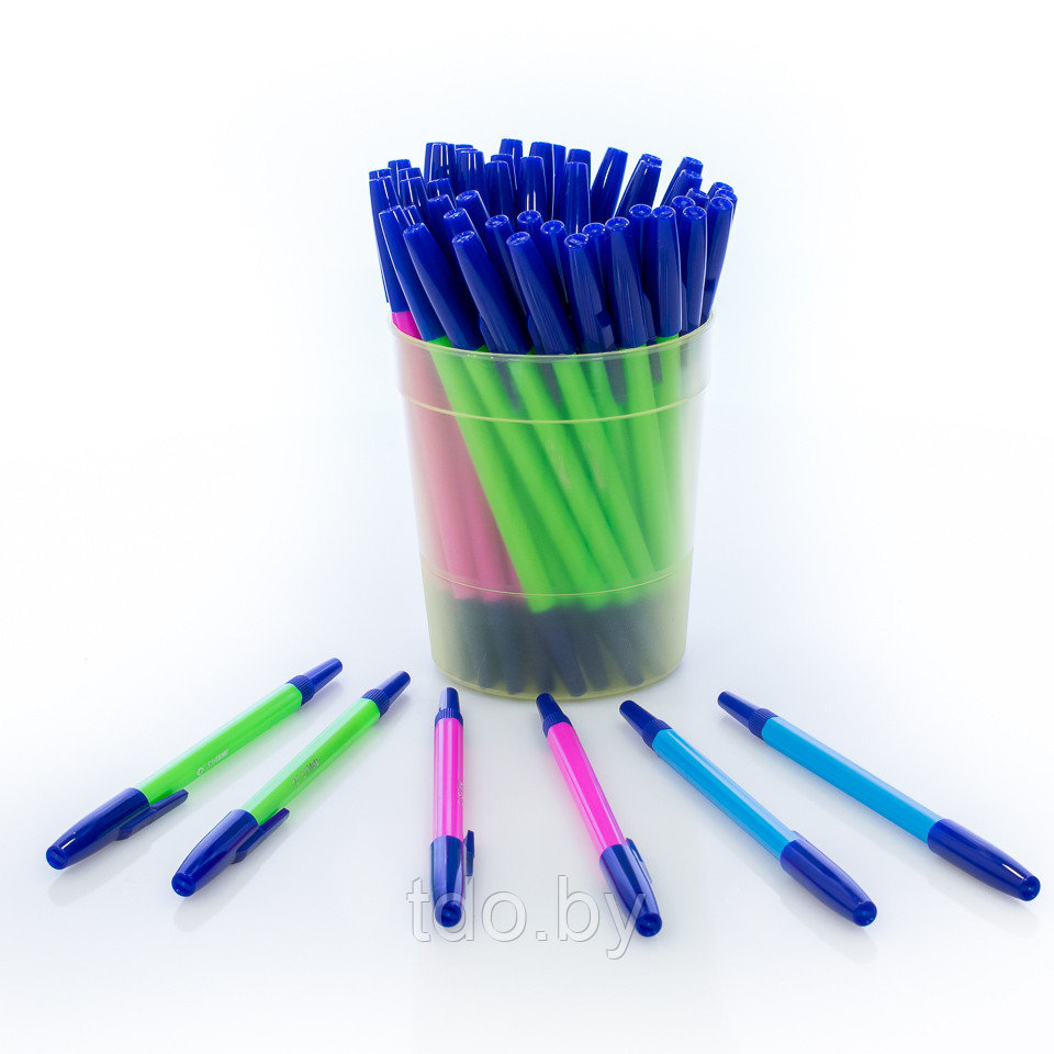 Ручка шариковвая СТАММ 049 синий стержень NEON - фото 2 - id-p106358471