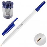 Ручка шариковая СТАММ 049 стандарт с колпачком синий стержень, фото 2