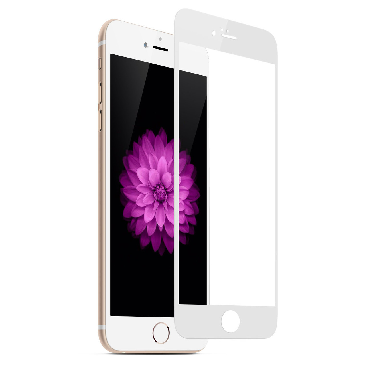 Защитное стекло 3d-100d для Apple Iphone 6 Plus / 6s Plus белый (полная проклейка)